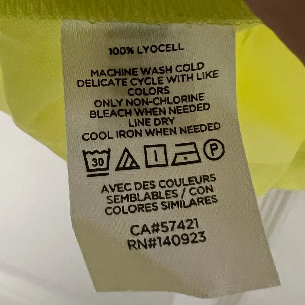 LOFT Sleeveless Vneck Top Blouse Bright Neon Yellow Small - Picture 7 of 8